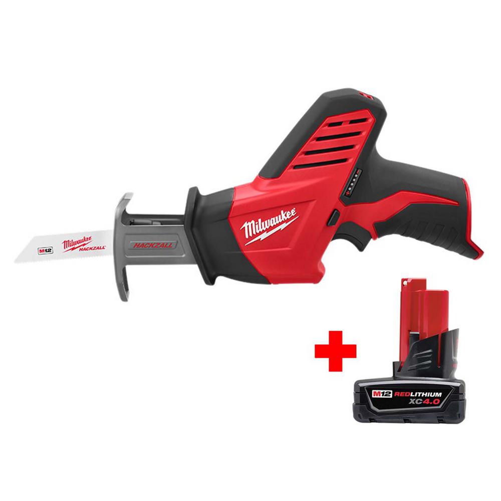 M12 12-Volt Lithium-Ion HACKZALL Cordless Reciprocating Saw with Free 4.0 Ah M12 Battery