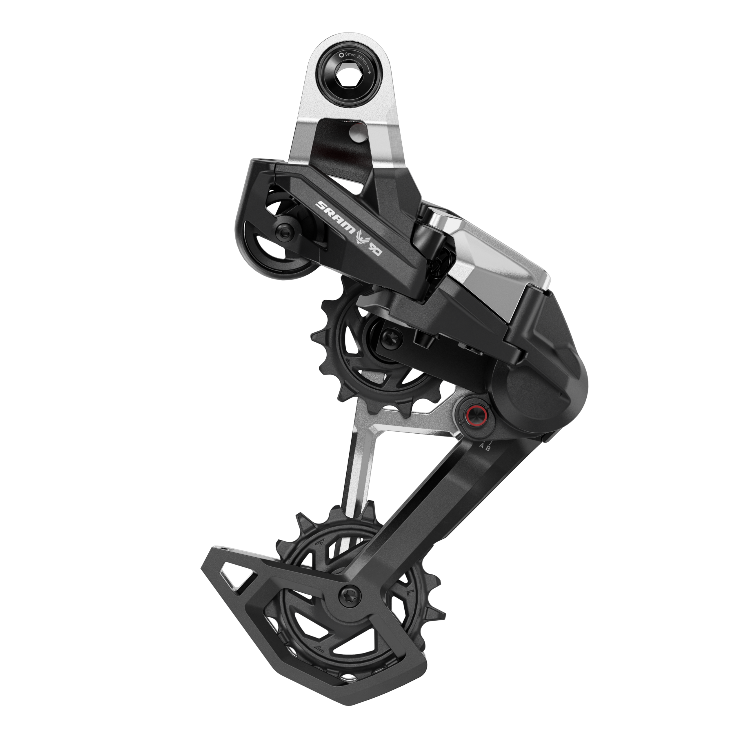 SRAM Eagle 90 T-Type Rear Derailleur - 12-Speed, Long Cage, 52t Max, Full Mount, Aluminum Cage, Black/Silver