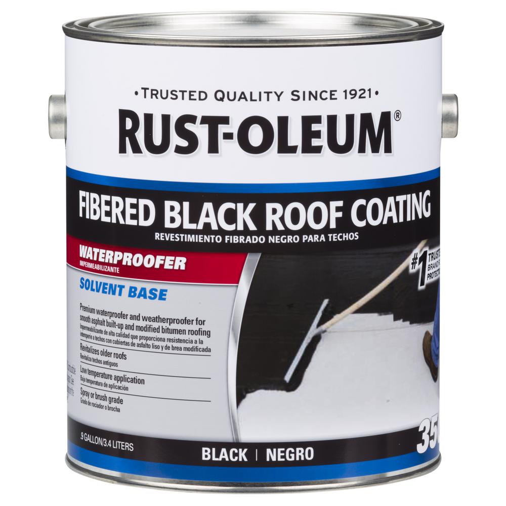 0.9 Gal. 350 Fibered Black Asphalt Roof Coating (2-Pack)