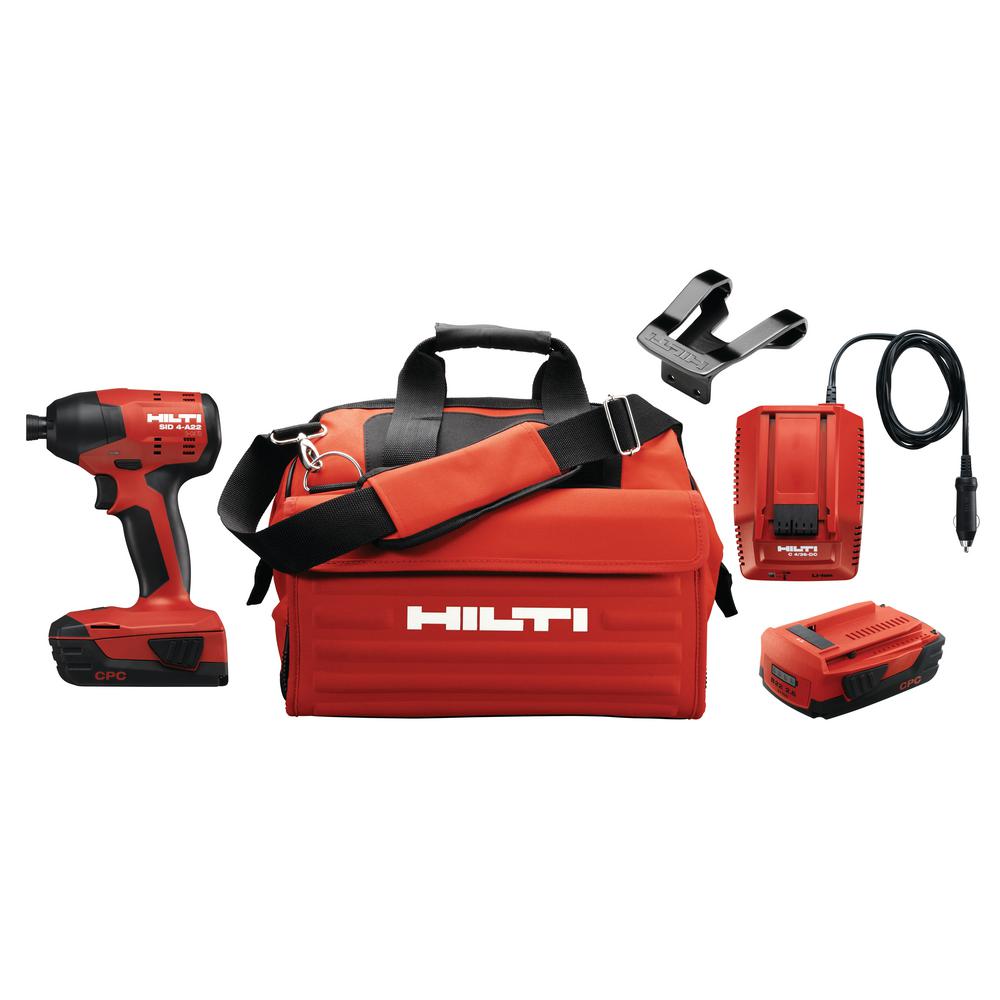 22-Volt Lithium-Ion 1/4 in. Hex Cordless Brushless SID 4 Compact Impact Driver with 3 gear speed and DC Car Charger