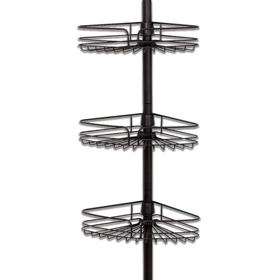 Zenith 97-in H Steel Bronze Tension Pole Freestanding Shower Caddy