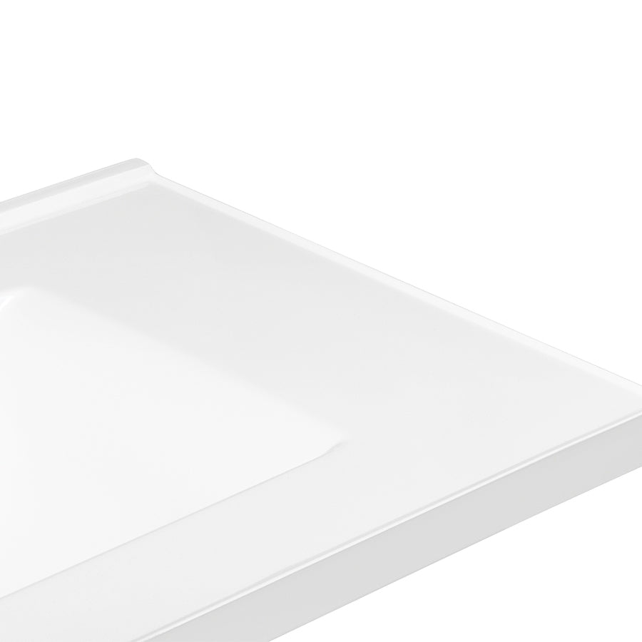 31-in White Cultured Marble Bathroom Vanity Top