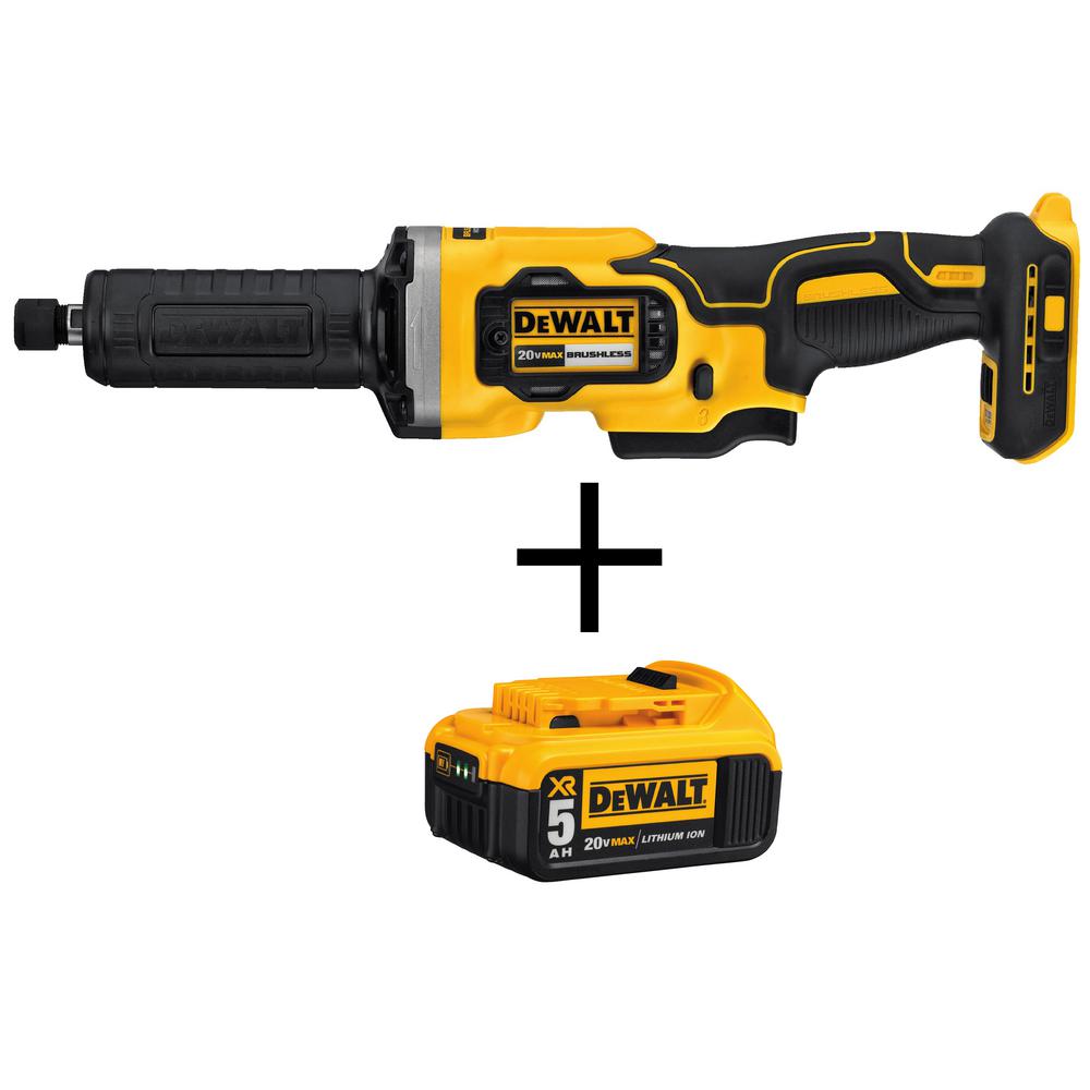 20-Volt MAX Li-Ion Cordless Brushless 1-1/2 in. Variable Speed Die Grinder (Tool-Only) with 20-Volt Li-Ion Battery 5 Ah