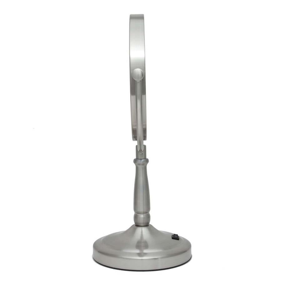 Zadro 5.5-in x 14-in Satin Nickel Double-Sided Magnifying Countertop Vanity Mirror with Light