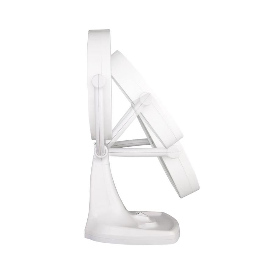 Zadro 8-in x 17.5-in White Double-Sided Magnifying Countertop Vanity Mirror with Light