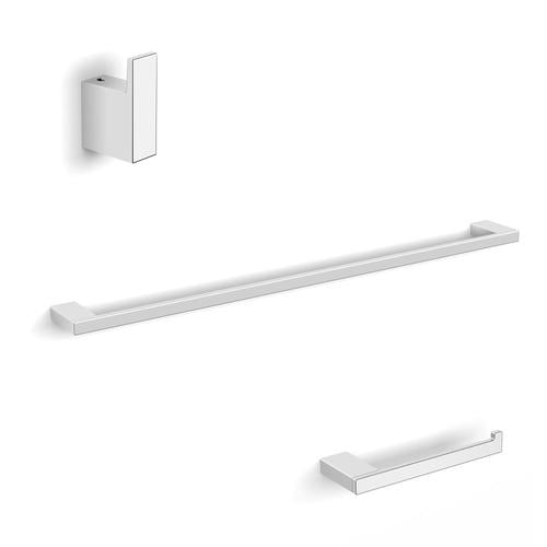 WS Bath Collections 3-Piece Evo Polished Chrome Decorative Bathroom Hardware Set