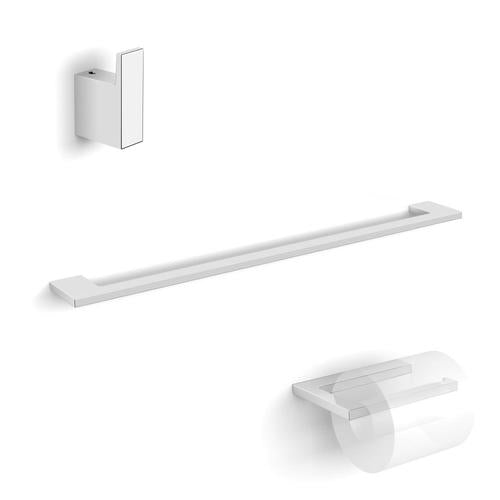 WS Bath Collections 3-Piece Luna Polished Chrome Decorative Bathroom Hardware Set