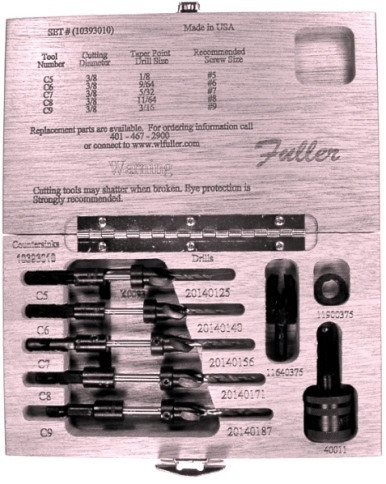 WL Fuller 10393010 Quick Release Type C Combination Countersink and Taper Point Drill Set