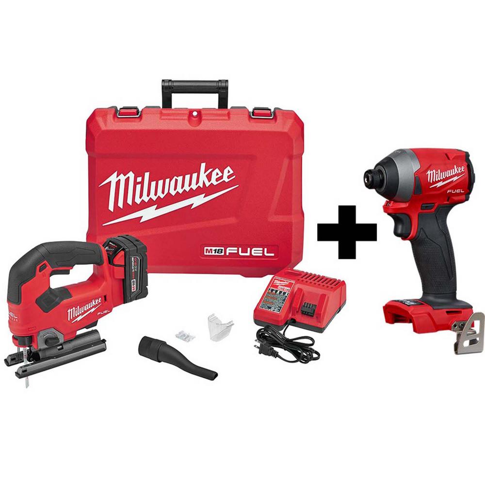 M18 FUEL 18-Volt Lithium-Ion Brushless Cordless Jig Saw Kit with M18 FUEL Impact Driver