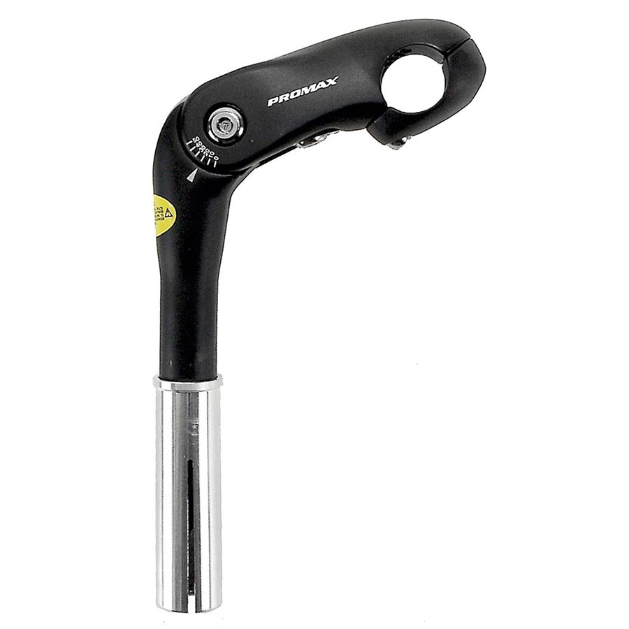 Promax 85mm 1 1/8 Adj OEM Black, Stem, Diameter: 25.4mm, Length: 85mm, Steerer: 22.2mm with 25.4mm adapter, Black