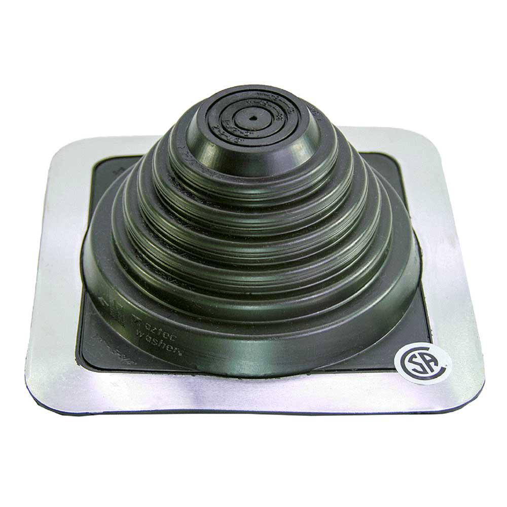 1/4 in. x 5-3/4 in. Aluminum Base Vent Pipe Flashing with Adjustable Rubber Collar in Black