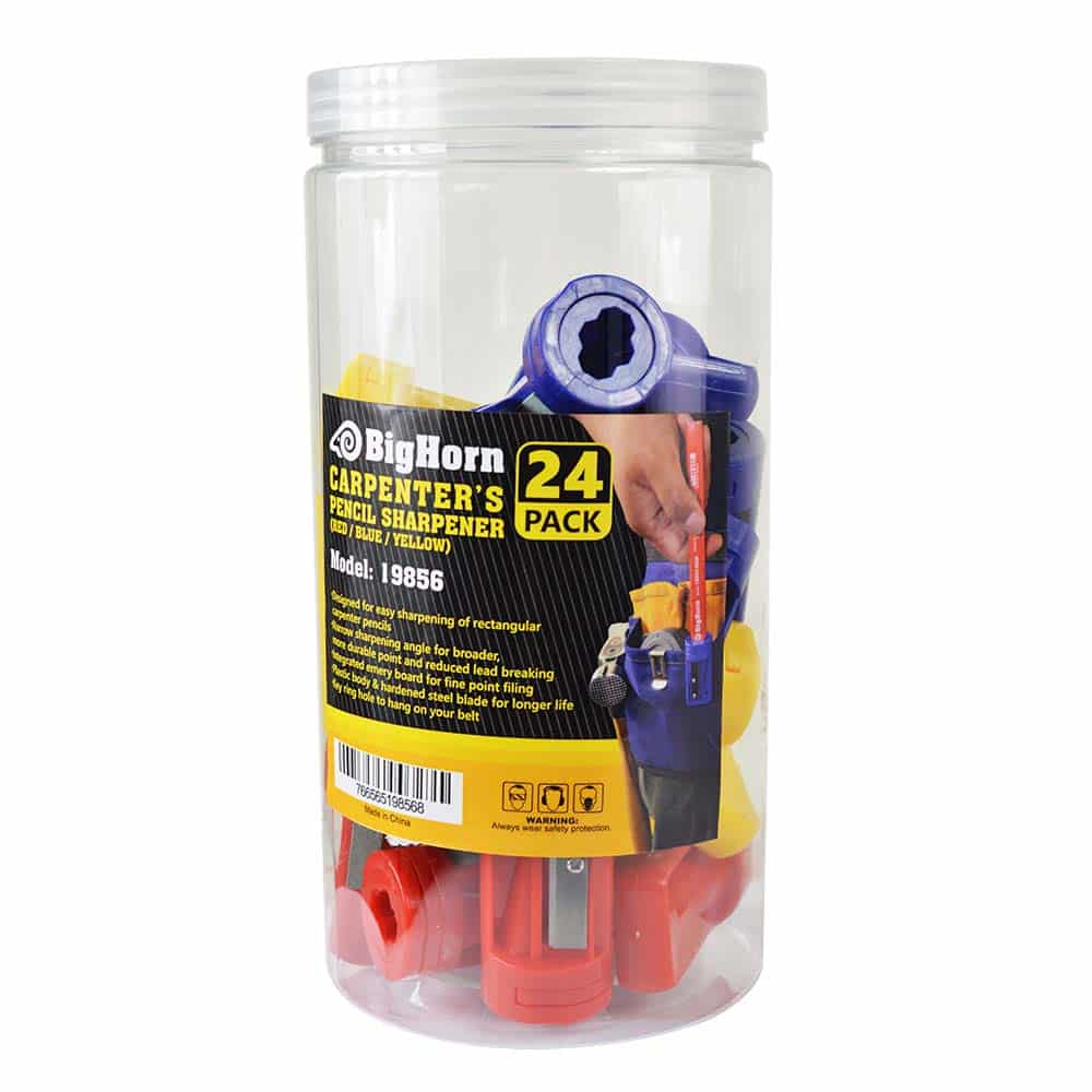 Carpenter’s Pencil Sharpener Jar (RED / BLUE / YELLOW) 24pcs / Jar