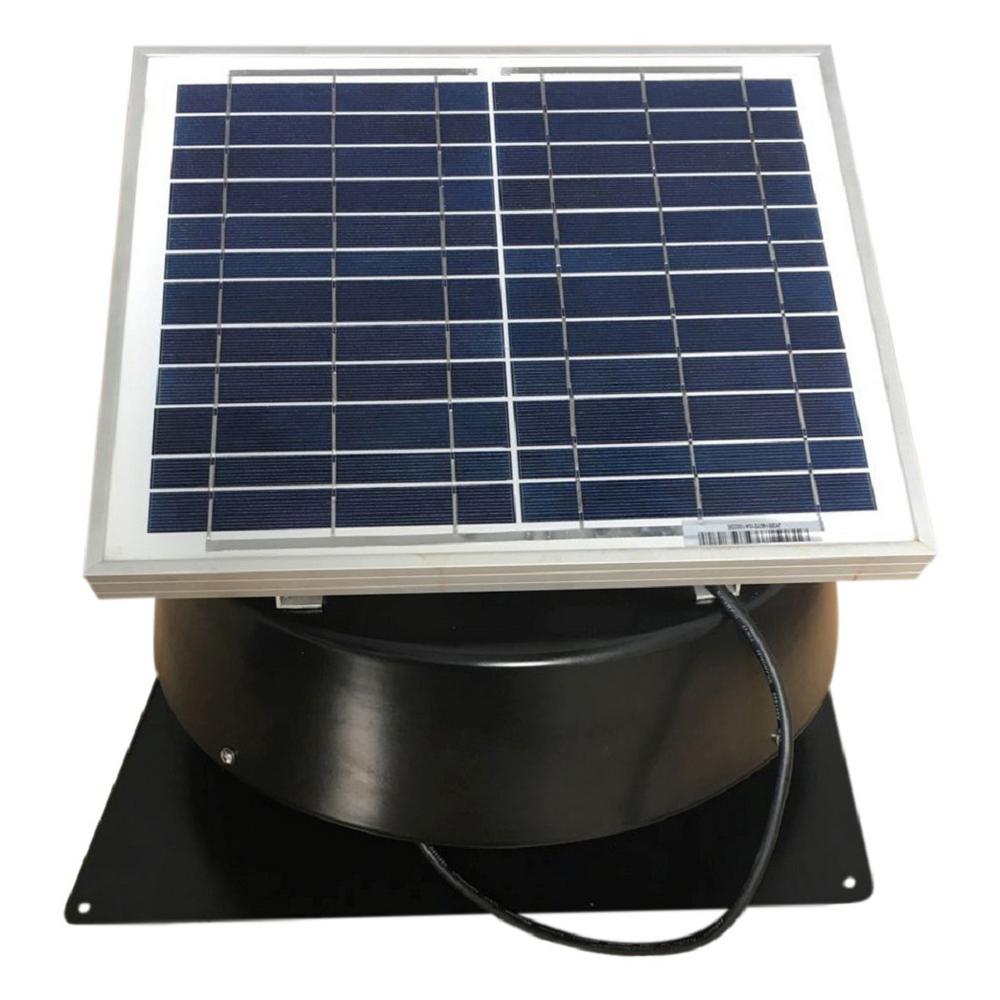 660 CFM Powder Coated Galvanized Steel Solar Powered Attic Fan with Adjustable Solar Panels