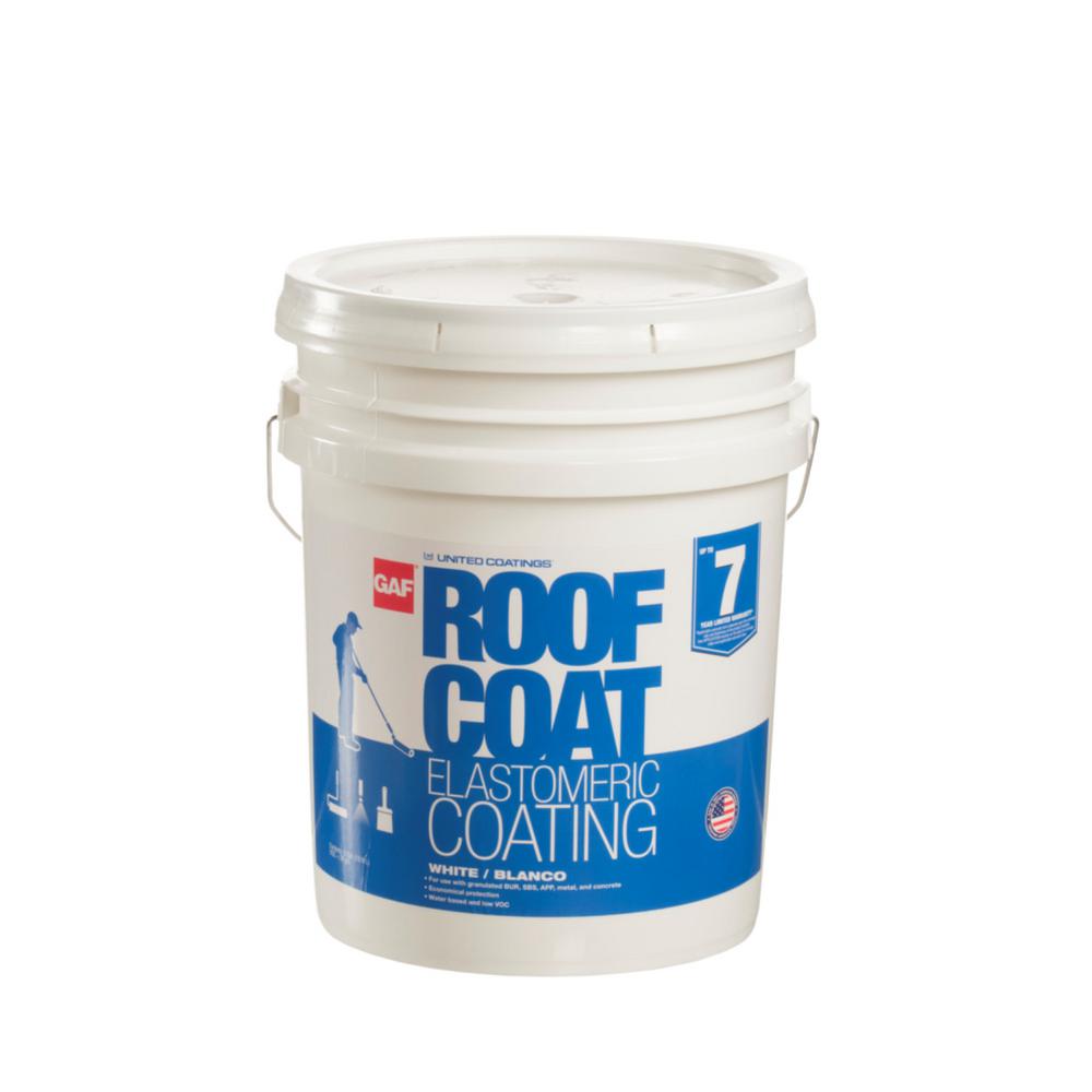 Roof Coat Top Coat 5 Gal. White Acrylic Reflective Elastomeric Roof Coating (7-Year Limited Warranty)