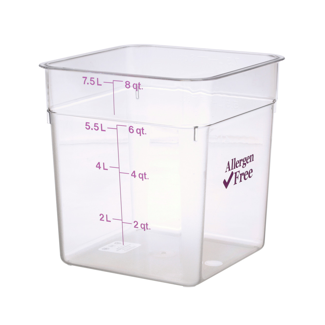 8SFSCW441 - Cambro - 8 qt Purple Allergen Free CamSquare® Container