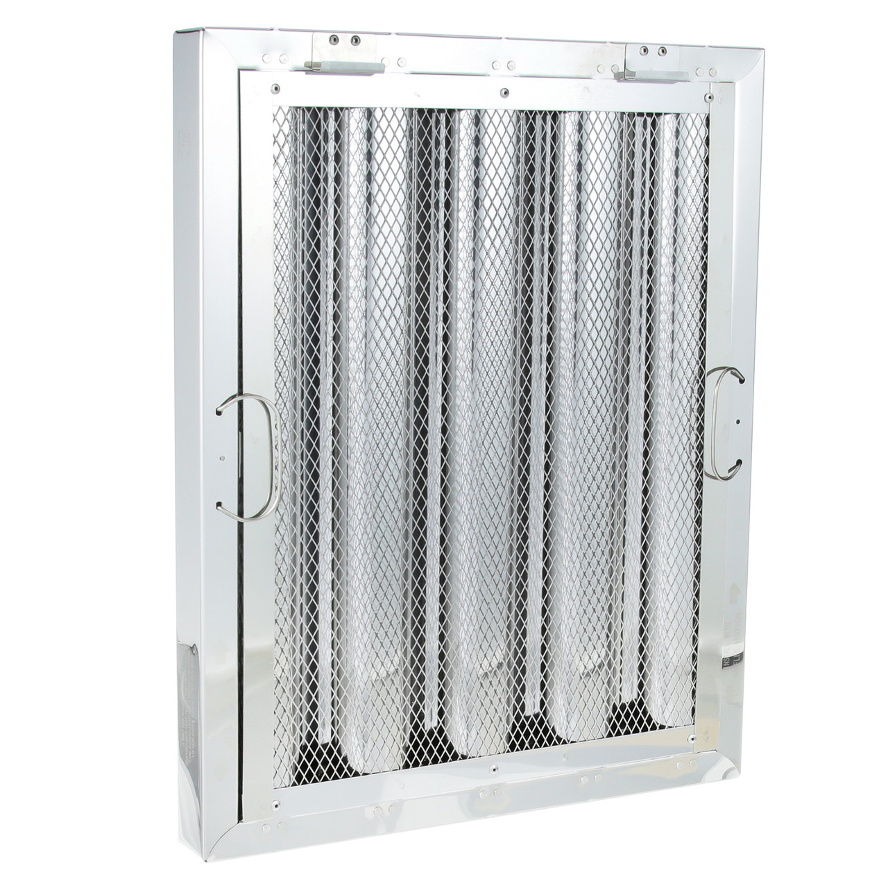 8014158 - Mavrik - 20 in x 16 in Stainless Steel Hood Filter w/ Spark Arrestor and Hooks