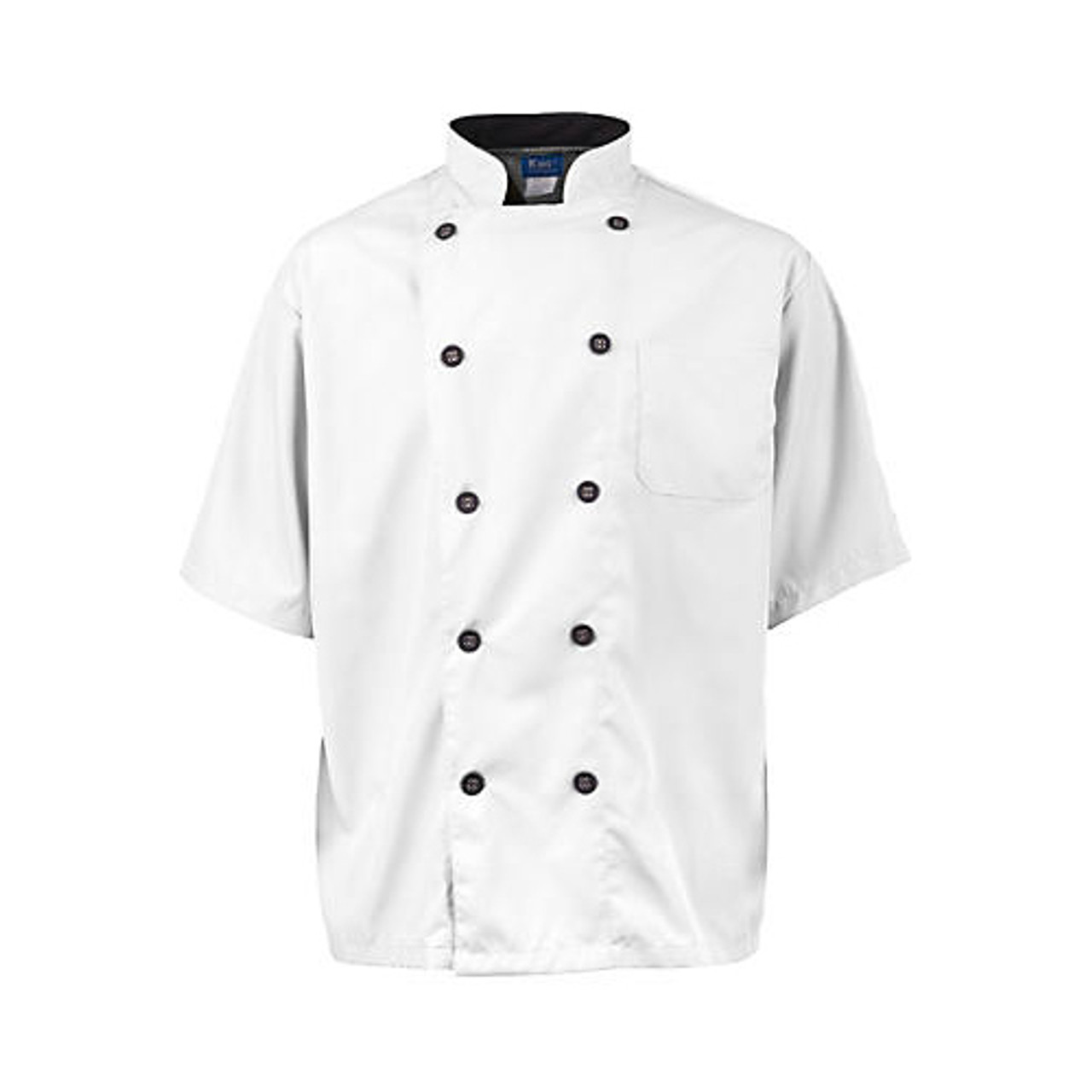2124WHBK3XL - KNG - 3XL Men's Active White Short Sleeve Chef Coat