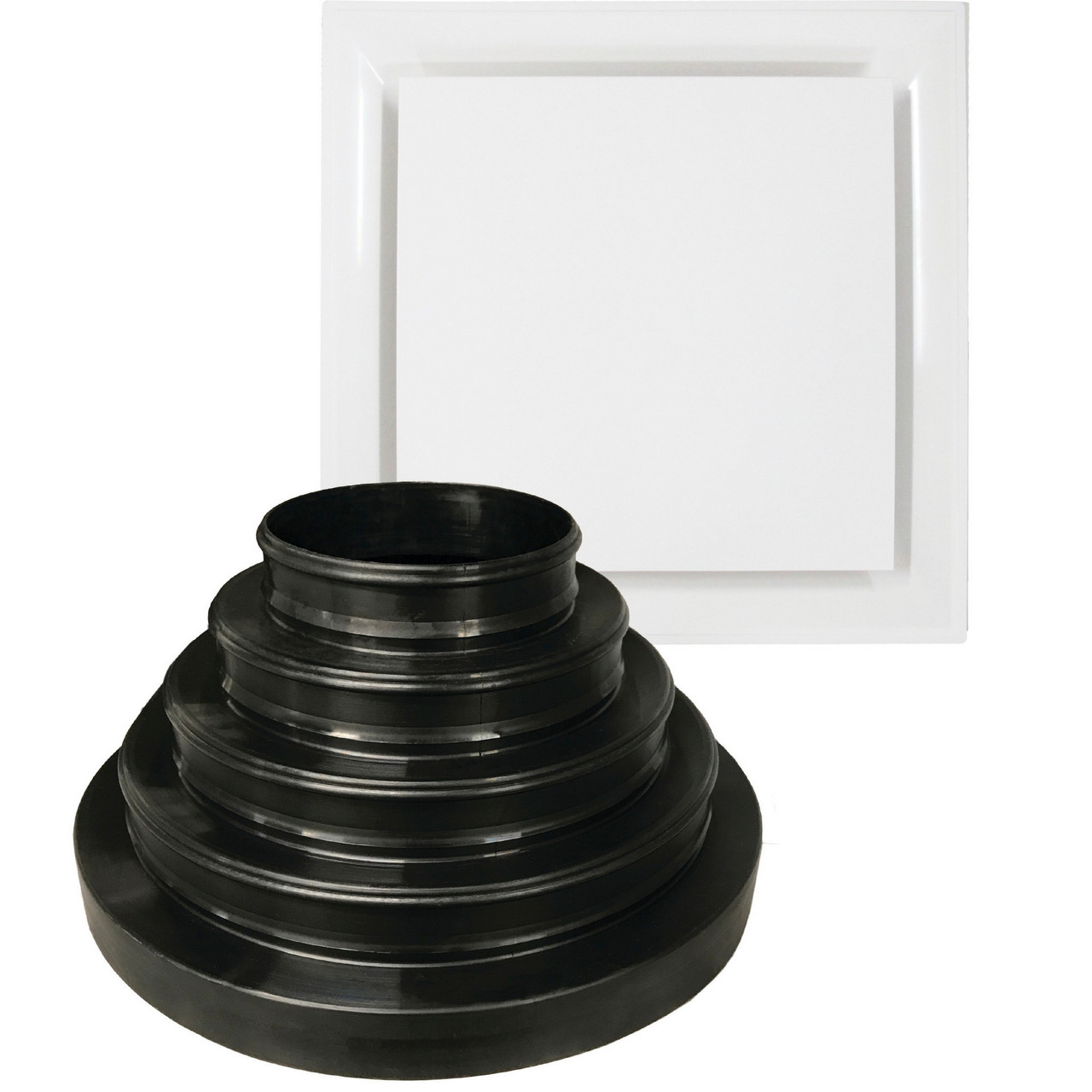 STR-PQ-W-NRD - American Louver - 6-14 in Universal White Plaque Plastic Diffuser Kit