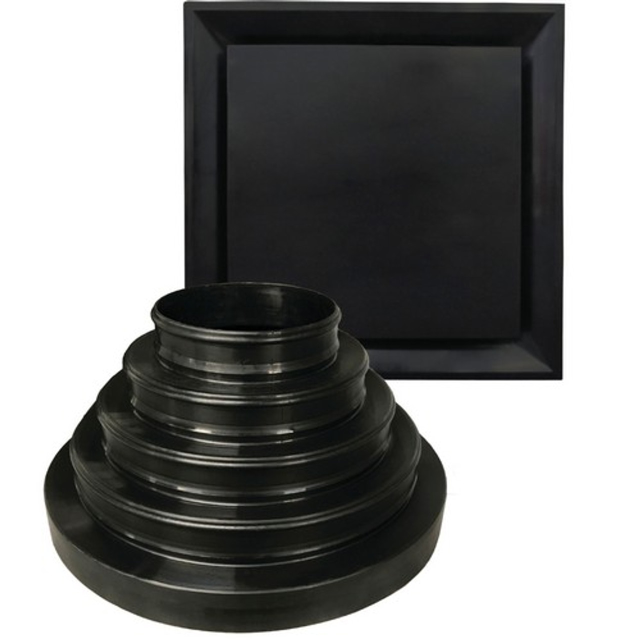 STR-PQ-BK-NRD - American Louver - 6-14 in Universal Black Plaque Plastic Diffuser Kit
