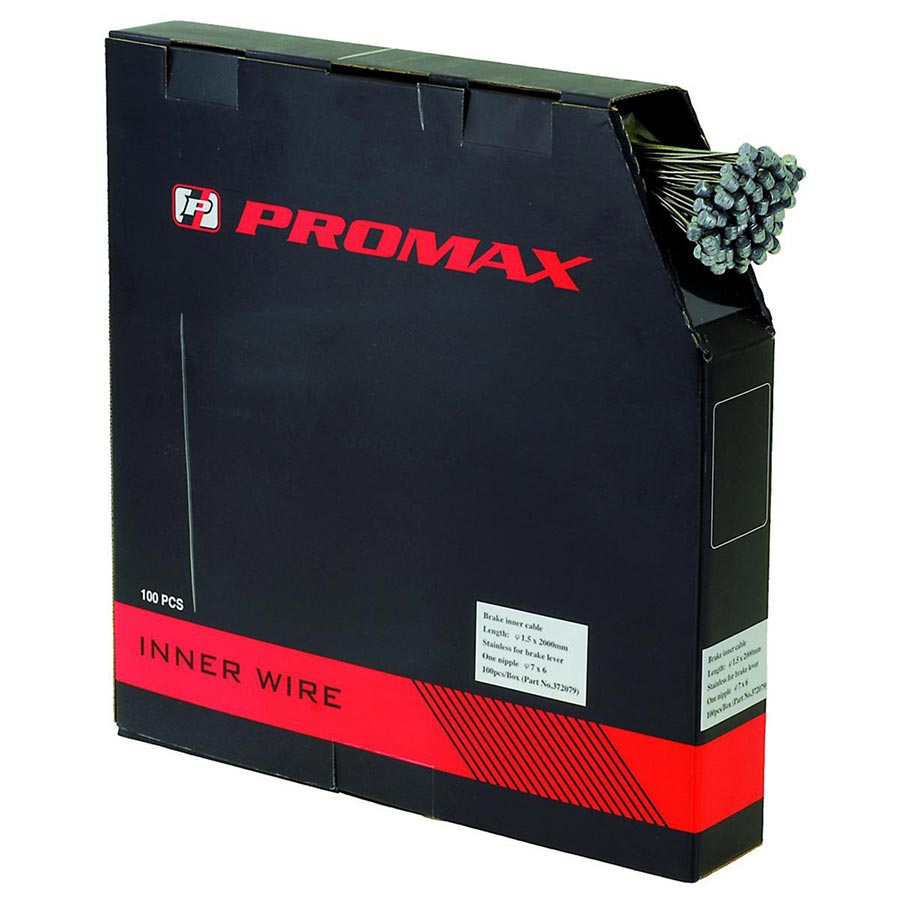 Promax 1.5mm x2000mm Box 100, MTB, Brake Cable, 1.5mm, 2000mm, Stainless Steel, Coating: Pre-lubed, 100pcs
