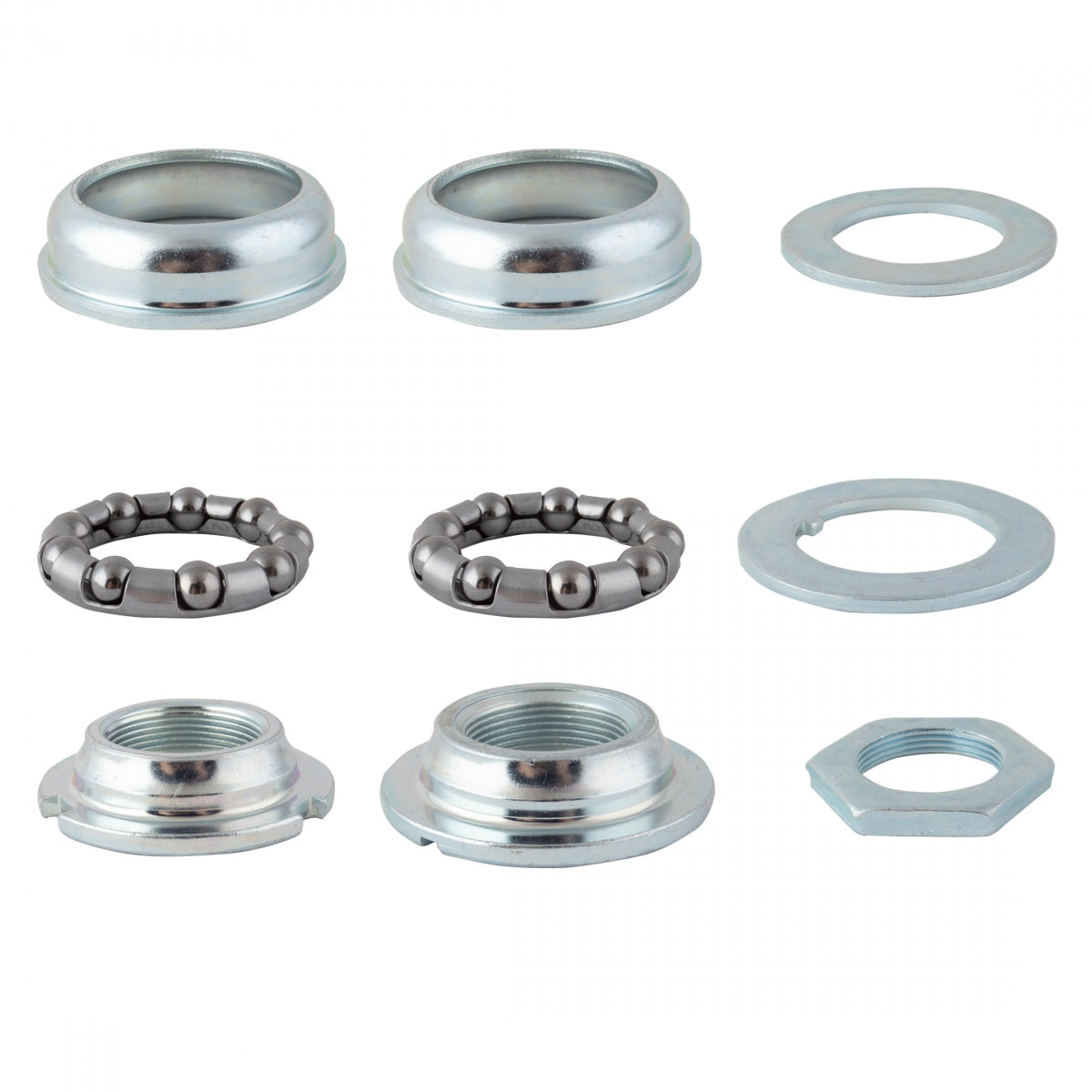 Sunlite One-Piece Crank Bearings 24 TPI Press Fit Bottom Bracket Cup Set Silver