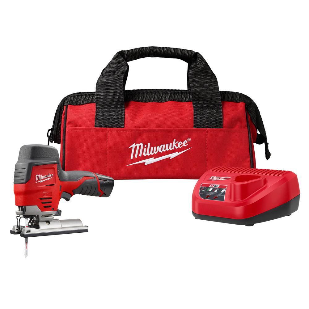 M12 12-Volt Lithium-Ion Cordless Jig Saw Kit with One 1.5 Ah Battery, Charger, Tool Bag
