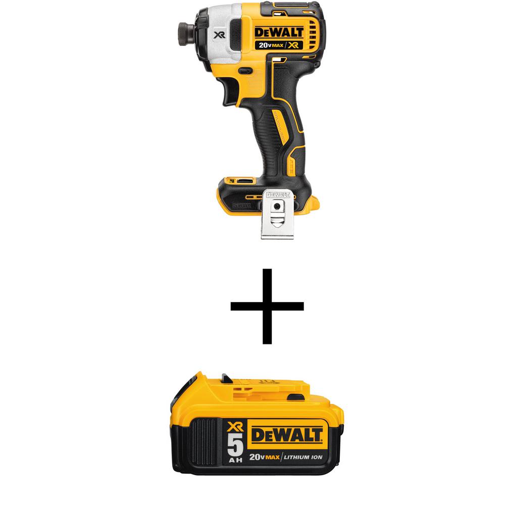 20-Volt MAX XR Li-Ion Cordless Brushless 3-Speed 1/4 in. Impact Driver (Tool-Only) with 20-Volt Li-Ion Battery 5.0Ah