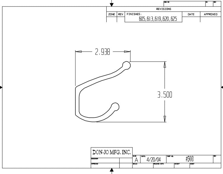 Don-Jo 300 Coat Hook