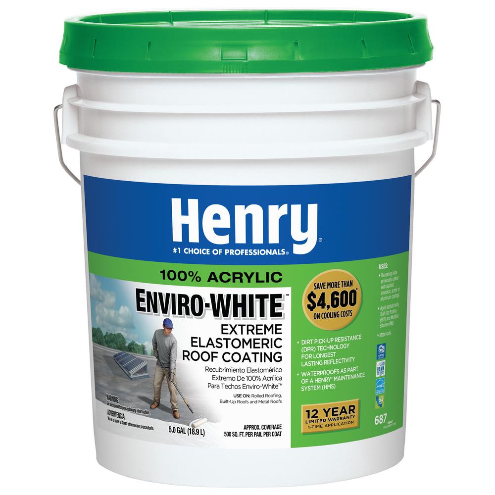 687 EnviroWhite 100% Acrylic Reflective Elastomeric Roof Coating w/ Dirt PickUp Resistance Technology (24-Piece)