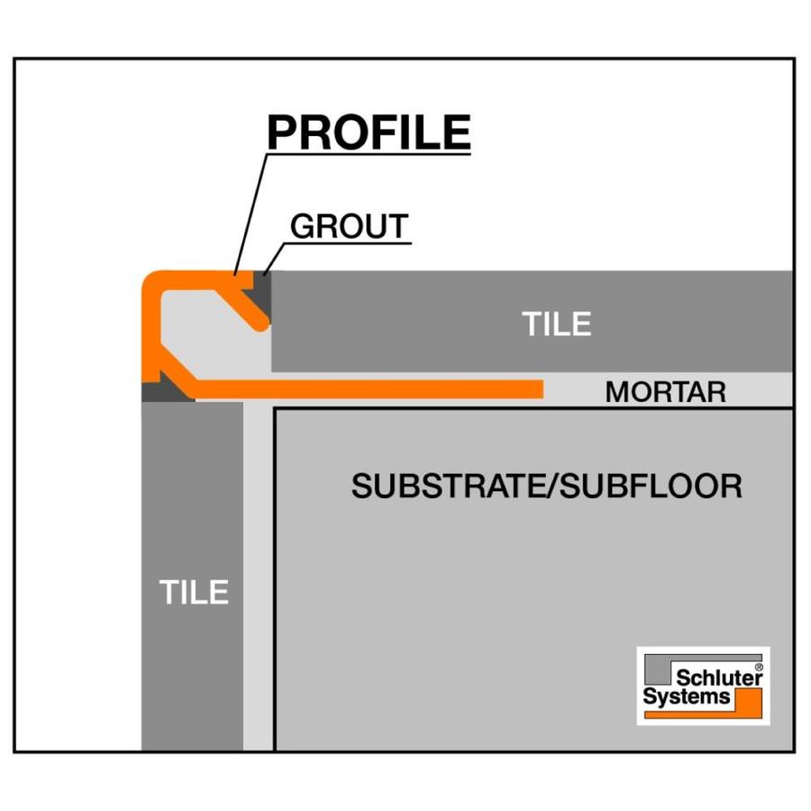 Schluter Systems Quadec 0.375-in W x 98.5-in L Satin Anodized Aluminum Square Edge Tile Edge Trim