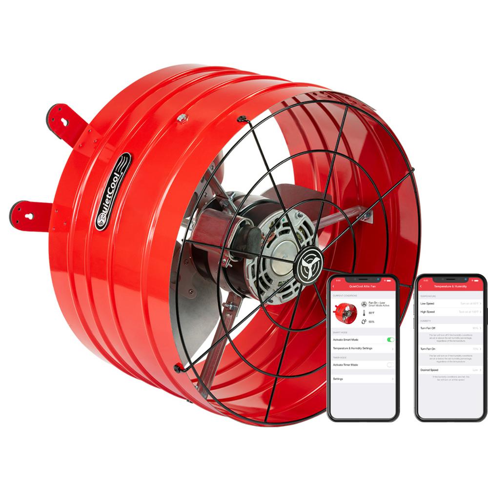 QuietCool 2860 CFM Smart App Controlled 2-Speed Gable Mount Attic Fan