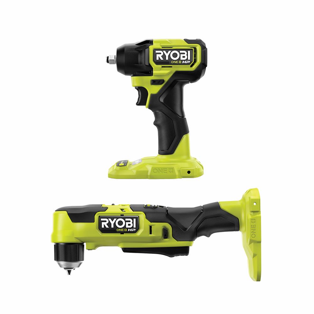 ONE+ HP 18V Brushless Cordless Compact 3/8 in. Right Angle Drill and 3/8 in. Impact Wrench (Tools Only)