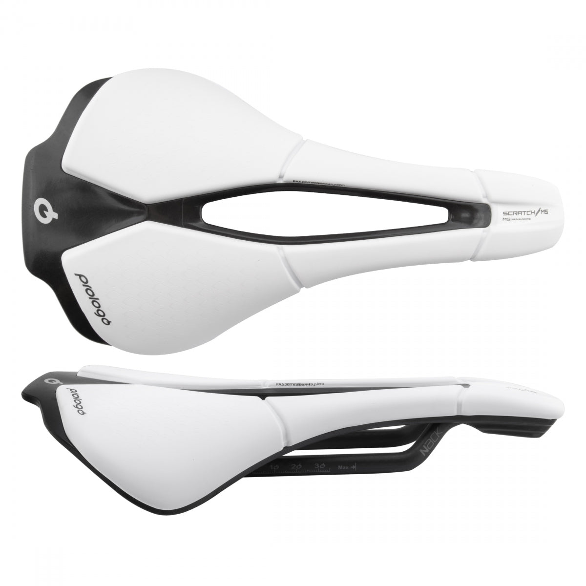 Bike Saddle Prologo Scratch M5 PAS Road/Off-Road MSS Unisex White