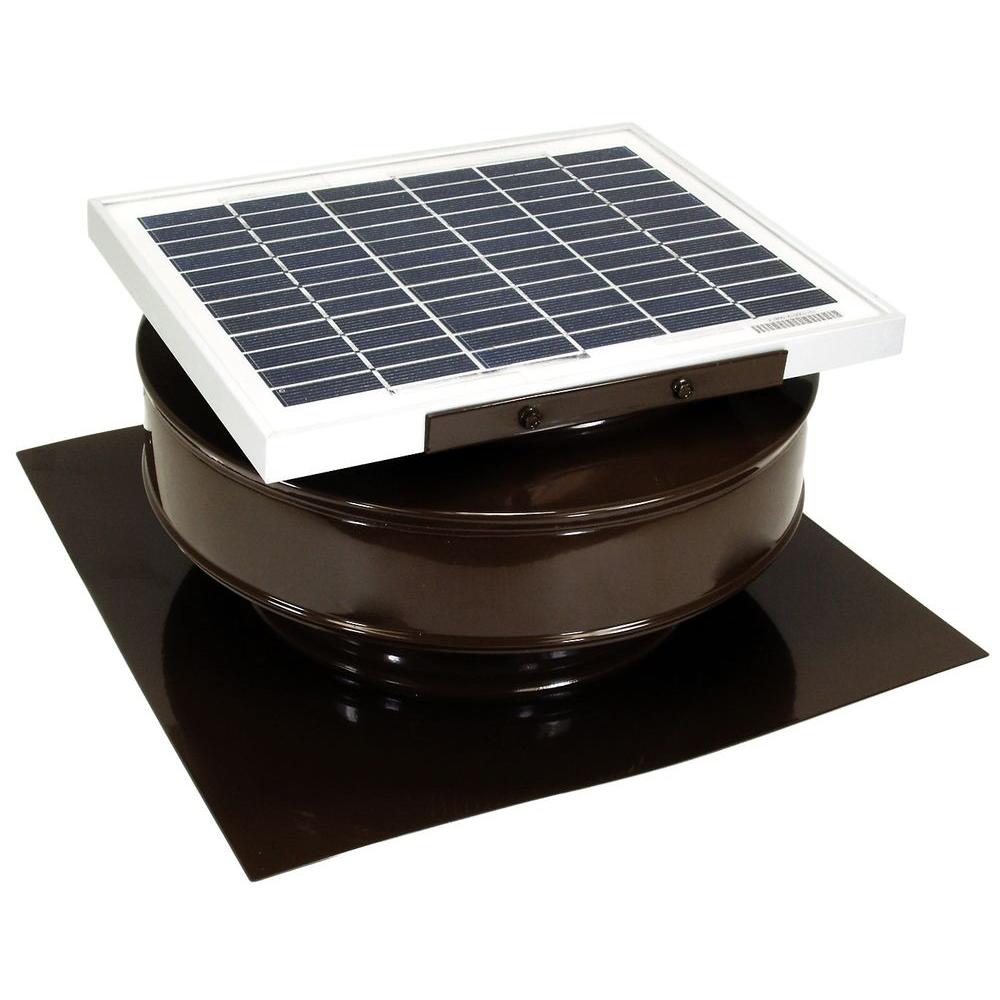365 CFM Brown Aluminum Solar Powered Attic Fan