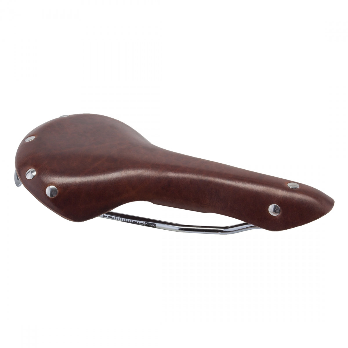 Bike Saddle Origin8 Classic - Brown Leather Polished Chromoly Rails Unisex