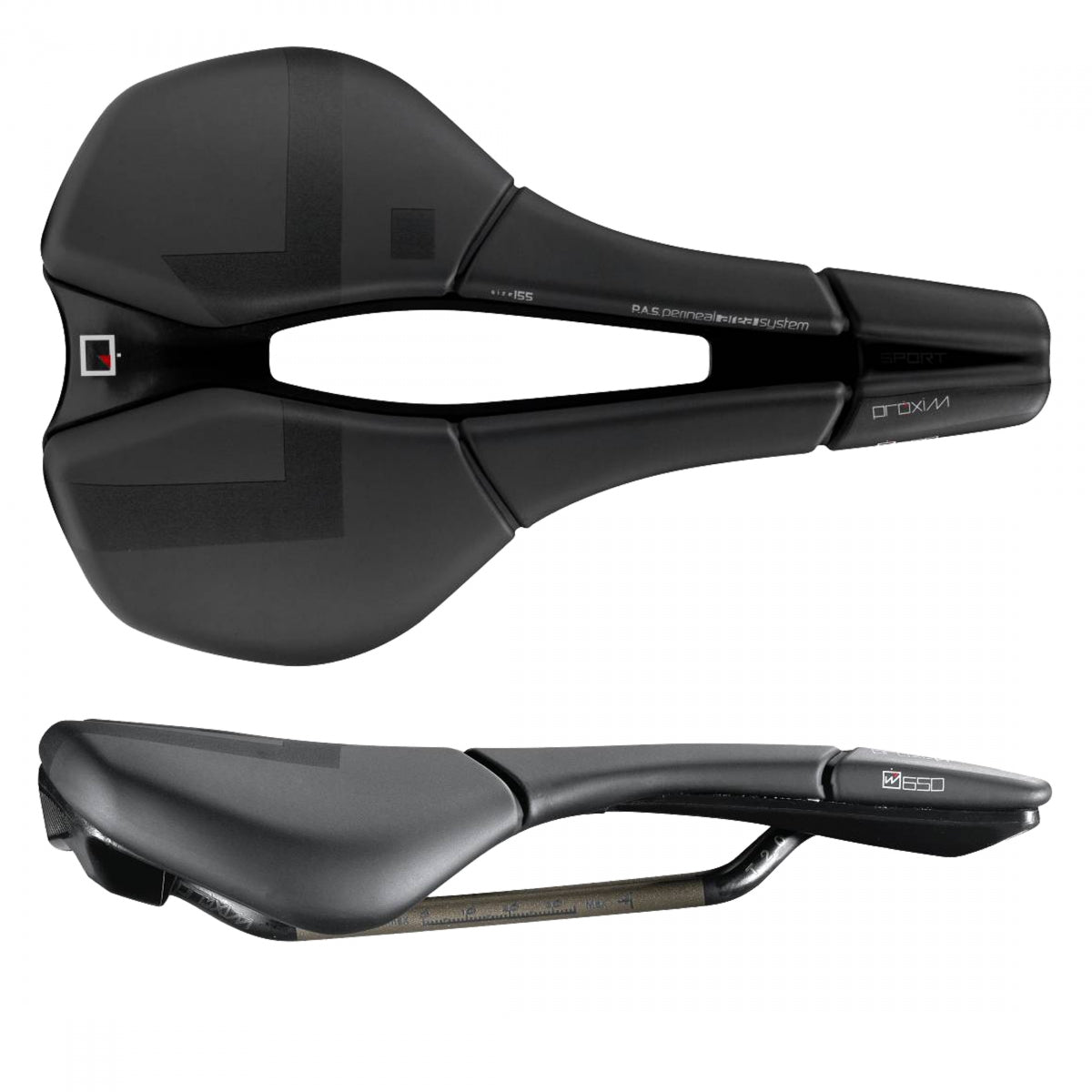 Bike Saddle Prologo Proxim W650 Sport - T2.0, Black, 155 mm