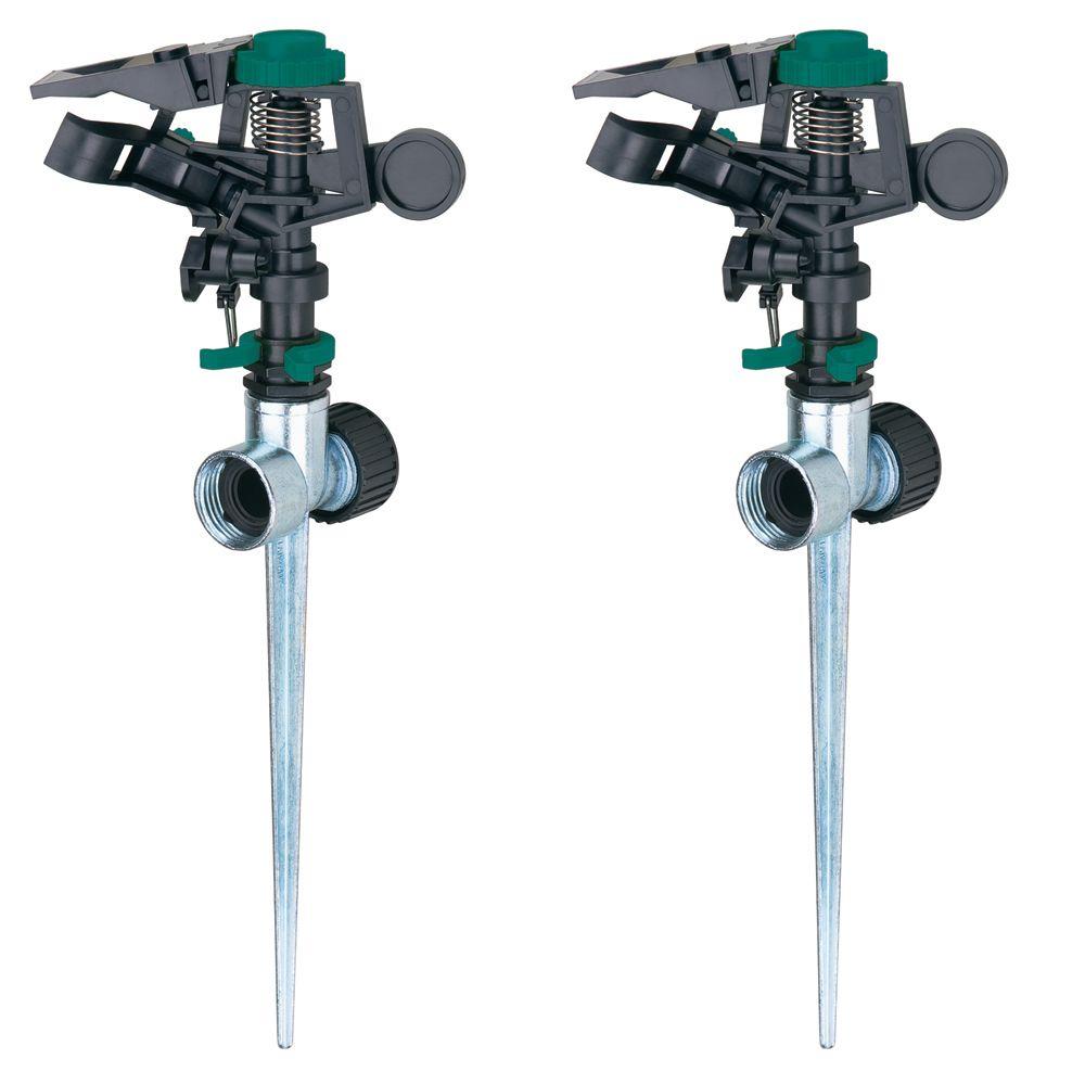 Pulsator Sprinkler with Zinc 2-Way Spikes (2-Pack)