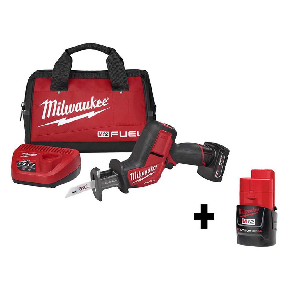 M12 FUEL 12-Volt Lithium-Ion Brushless Cordless HACKZALL Reciprocating Saw Kit w/ Free M12 2.0Ah Compact Battery