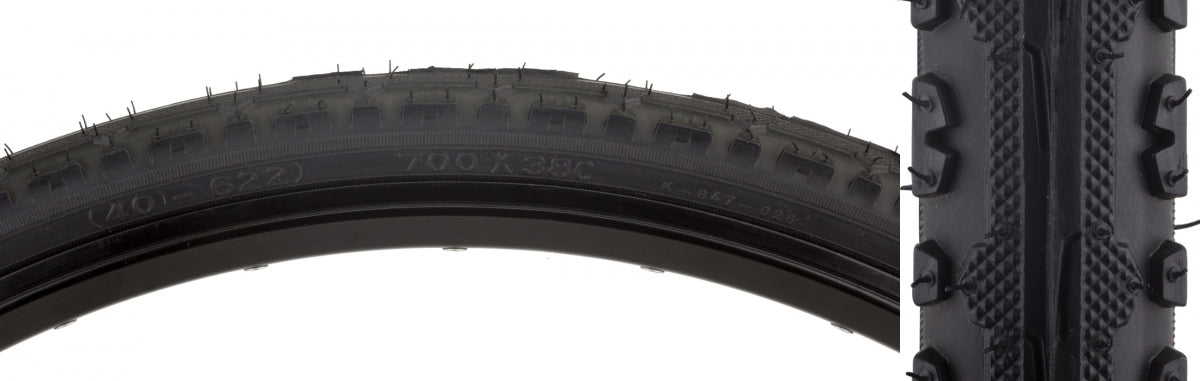 Sunlite Hybrid Kross Plus 700x38 Clincher Wire 75 Black/Bsk Reflective Road Tire
