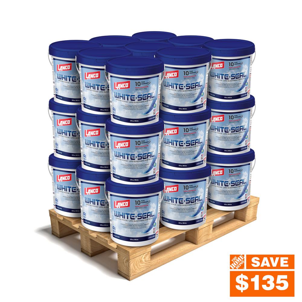 5 Gal. White-Seal Acrylic Elastomeric Reflective Roof Coating with High Dirt Pick-Up Resistance (27-Piece)