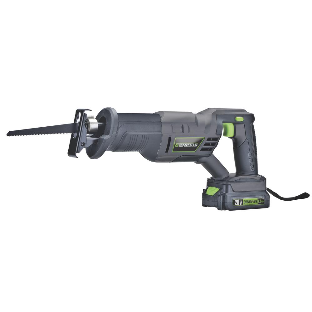 20-Volt Lithium-ion Cordless Variable Speed Quick-Change Reciprocating Saw with Battery, Charger and 2 Blades