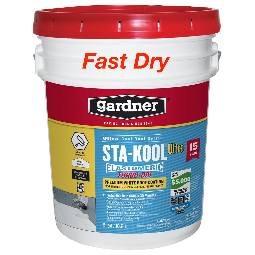 5 Gal. Sta-Kool Premium Turbo-Dri White Roof Coating