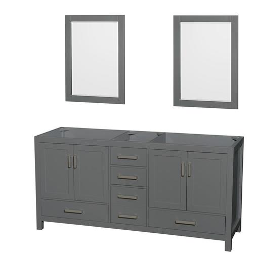 Wyndham Collection Sheffield 70.75-in Dark Gray Bathroom Vanity Cabinet (Mirror Included)