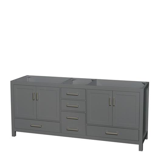 Wyndham Collection Sheffield 78.5-in Dark Gray Bathroom Vanity Cabinet