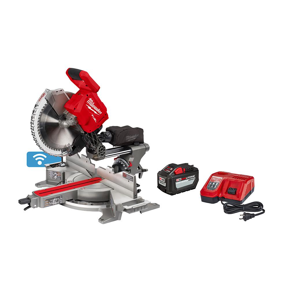 M18 FUEL 18-Volt Lithium-Ion Brushless Cordless 12 in. Dual Bevel Sliding Compound Miter Saw Kit with One 12.0Ah Battery