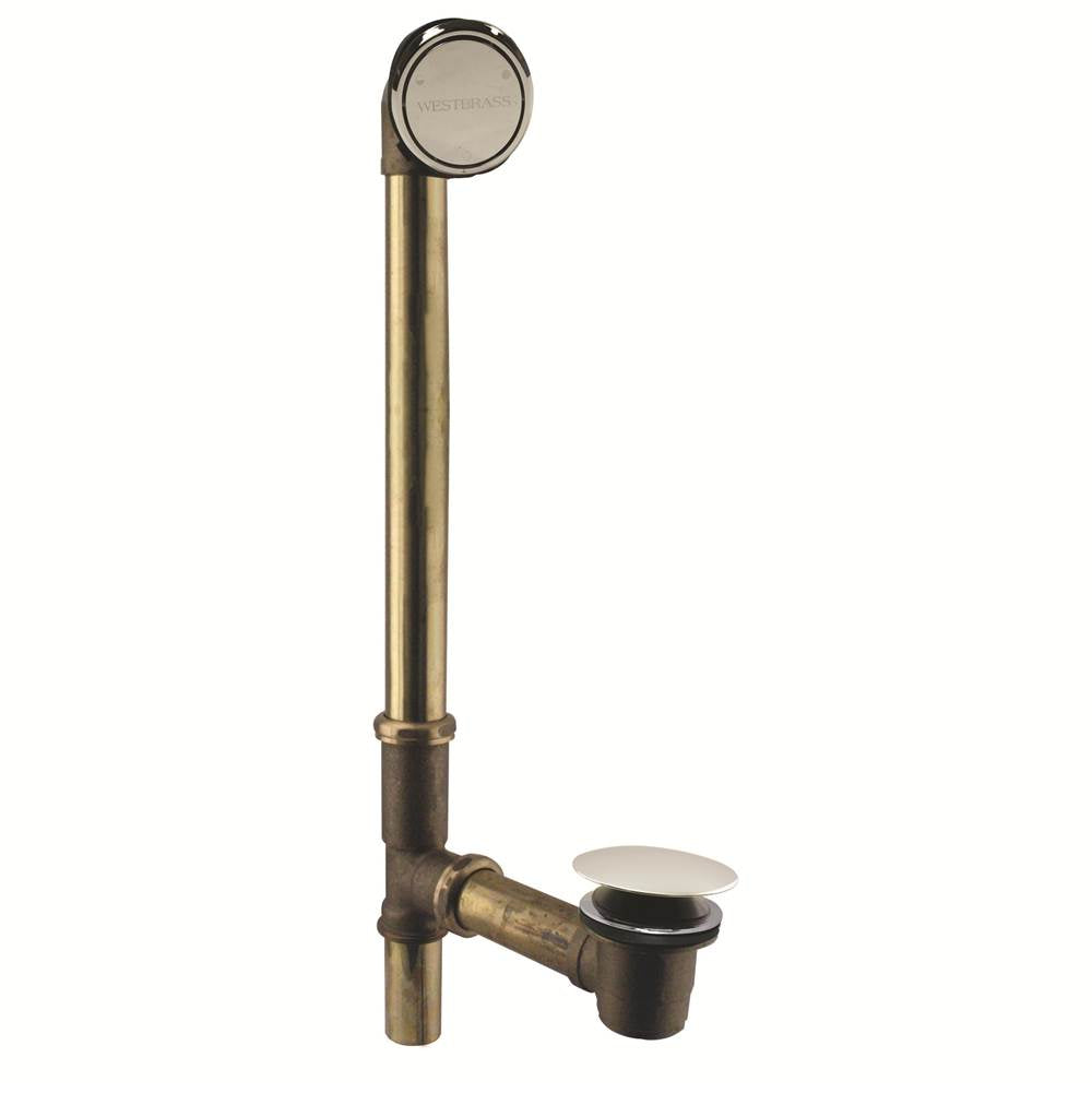 Westbrass 7931817CHM Patented Deep Soak Closing overflow with ADA Approved Tip-Toe Drain