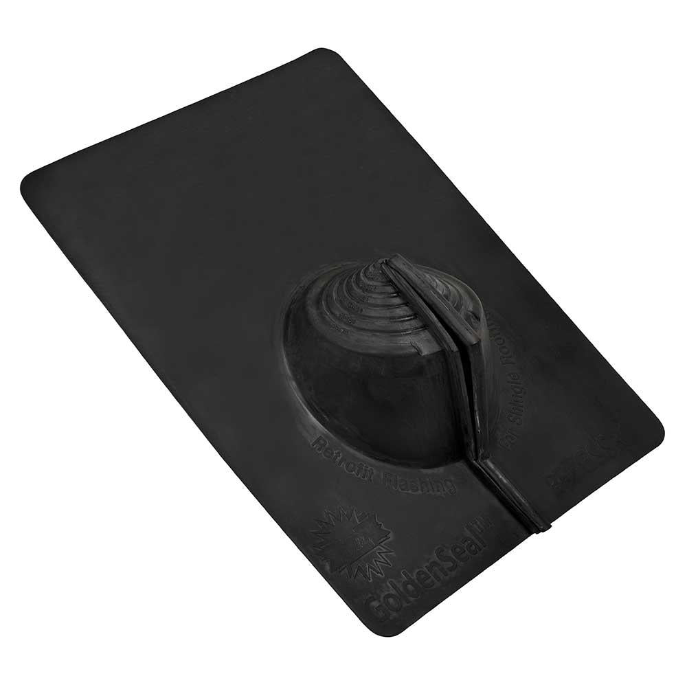 11 in. x 13.75 in. Rubber Electrical Mast Split Pipe Boot Roof Flashing in Black