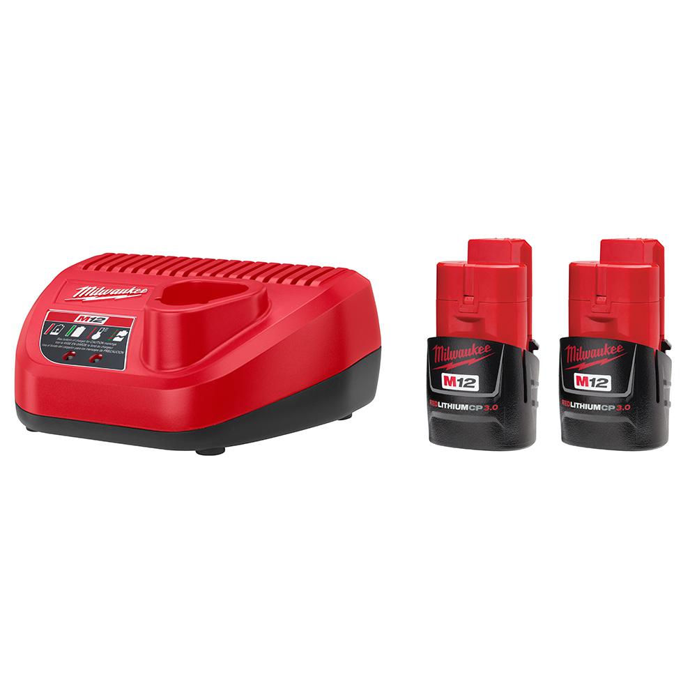 M12 12-Volt Lithium-Ion Starter Kit with Two 3.0 Ah Battery Packs and Charger