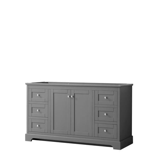 Wyndham Collection Avery 59.25-in Dark Gray Bathroom Vanity Cabinet