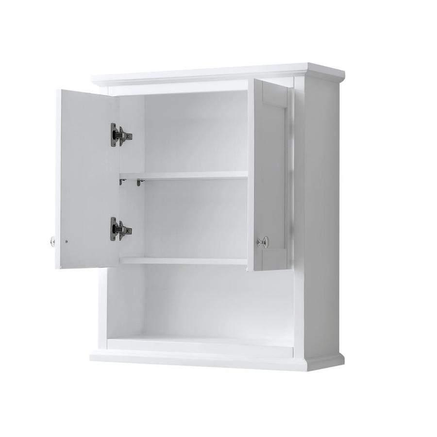Wyndham Collection Avery 25-in W x 30-in H x 9-in D White Bathroom Wall Cabinet